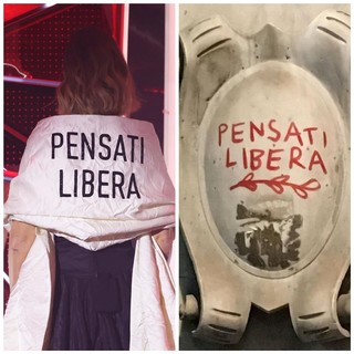 'Pensati Libera', la frase scelta da Chiara Ferragni su un muro del centro storico di Genova