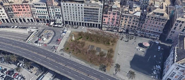 Il render di piazza Caricamento secondo il progetto di riqualificazione