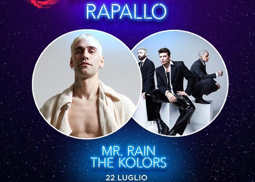 Sabato a Rapallo la musica in piazza con R101 Summer Festival: sul palco Mr. Rain e The Kolors