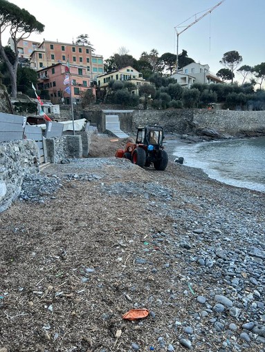 Recco, spiaggia dei Frati chiusa per rimuovere la posidonia