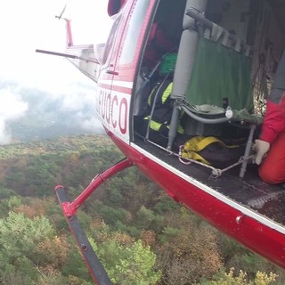 Doppio intervento di vigili del fuoco con l'elicotterio