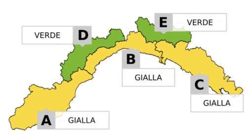 Maltempo in Liguria, allerta gialla da mezzanotte alle 14 di domani